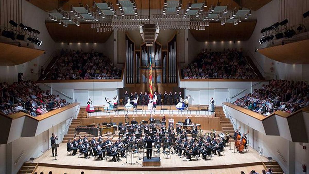 La Banda Municipal, en el Palau de la Música, en una imagen de archivo.