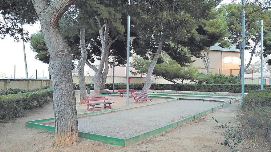 Las pistas de petanca del parque del Molinar.