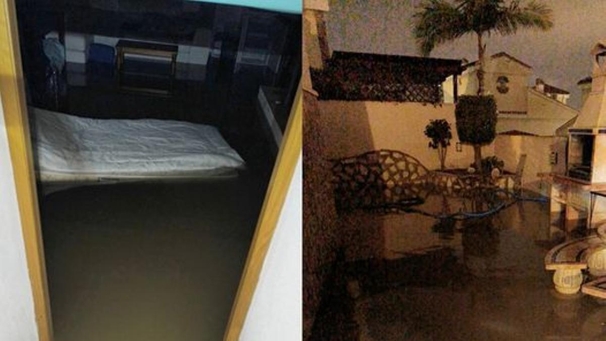 Un sótano y una terraza anegados en la zona de Gran Alacant, en Santa Pola