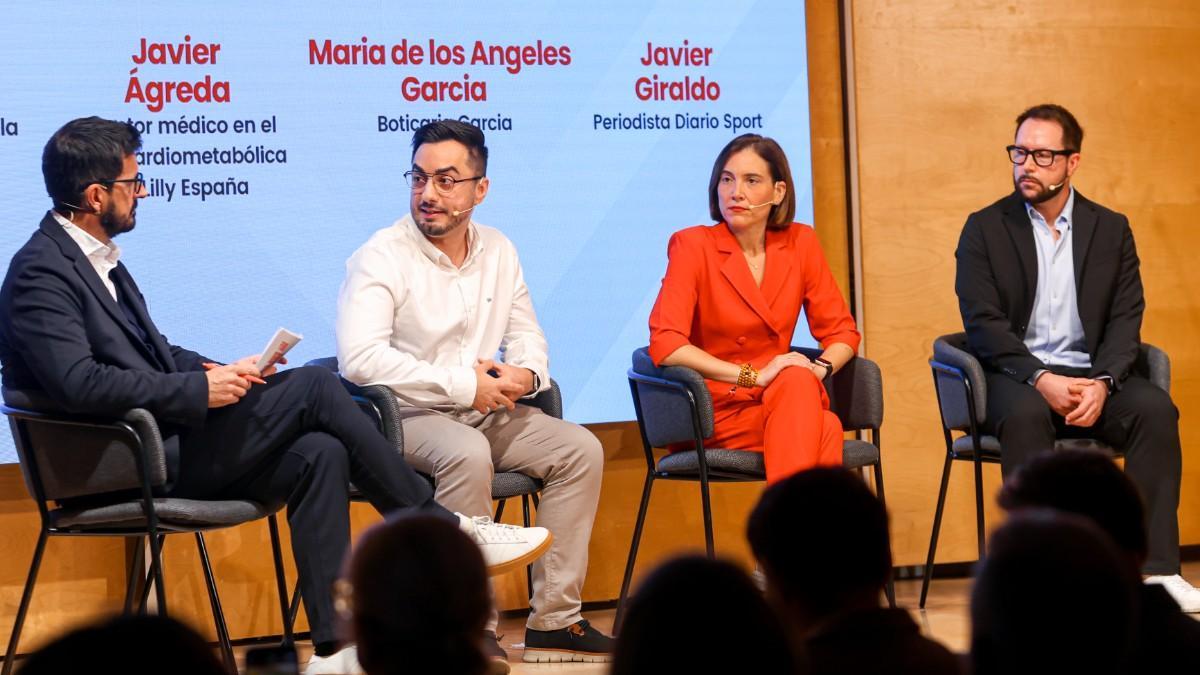 Javier Giraldo, Javier Ágreda, María de los Ángeles García y Javier Butrageño, en el 'Foro Deporte y Salud'