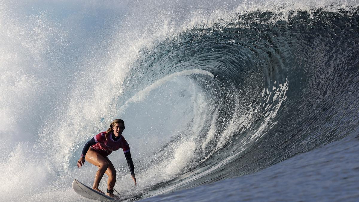 La estadounidense Caroline Marks, reina del surf en los Juegos Olímpicos París 2024.