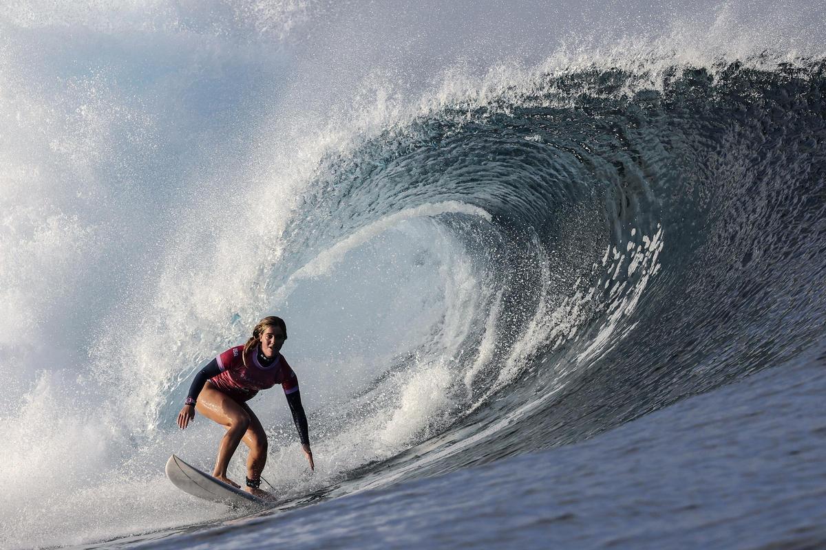 La estadounidense Caroline Marks, reina del surf en los Juegos Olímpicos París 2024.
