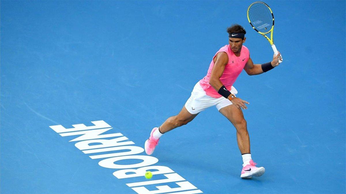 Nadal, durante su partido ante Thiem