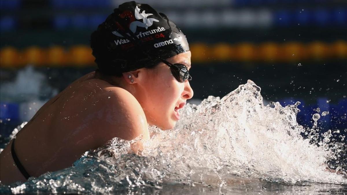 Yusra Mardini, durante uno de los entrenamientos en Berlín.