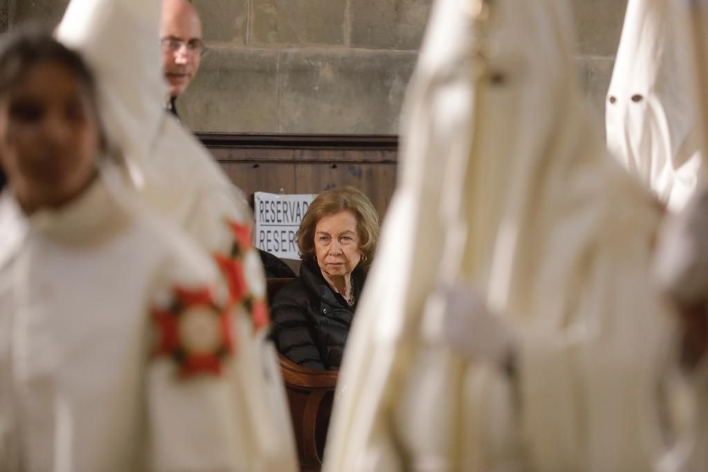 Jueves Santo en Palma: La Reina Sofía espera en la Sang la salida del Crist