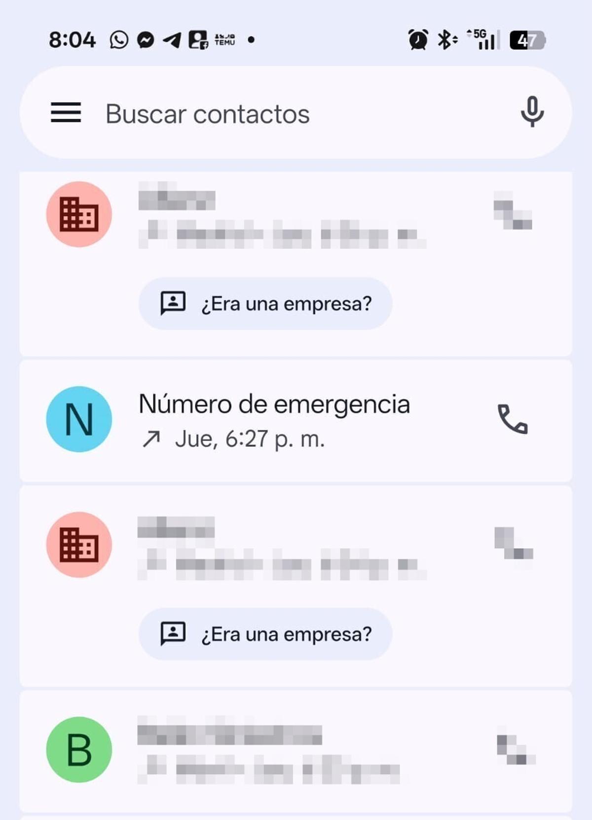 Captura de pantalla facilitada por este compostelano en la que se puede apreciar la segunda llamada al 112 a las 18.27 horas