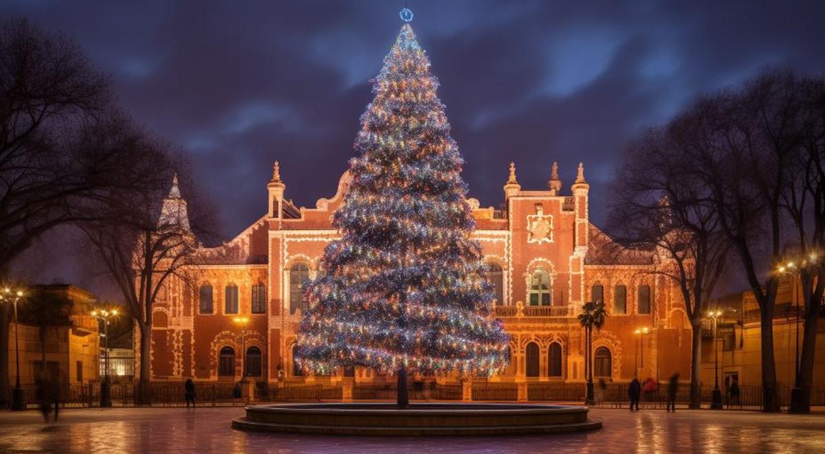 Árbol de Navidad gigante que ya está instalado en Sant Pau