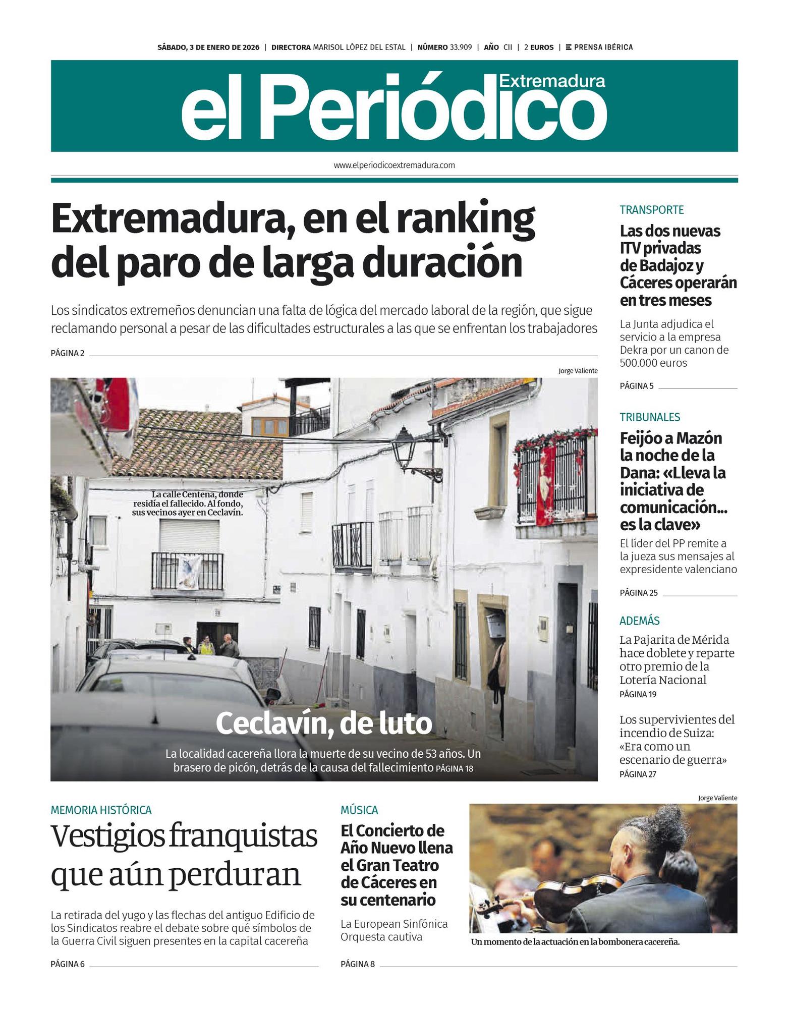 Consulta la portada correspondiente al día 3 de enero de 2026