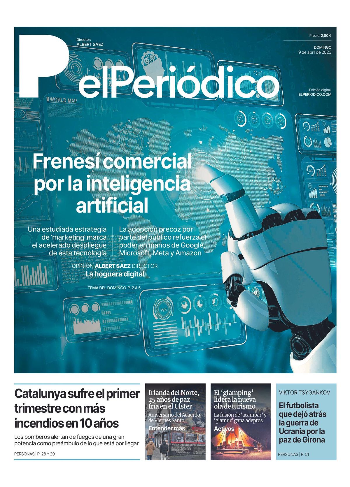 La portada d’EL PERIÓDICO del 9 d’abril del 2023