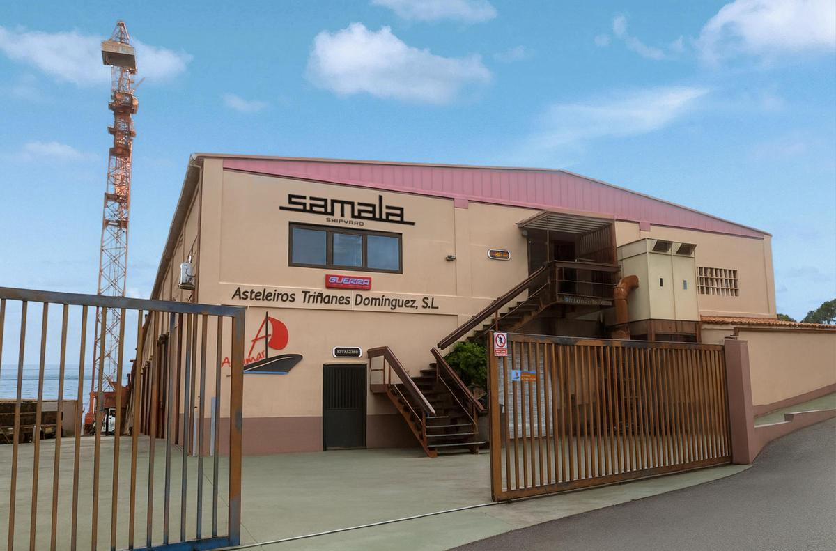 El histórico Astilleros Triñanes, con el nuevo logo de Samala Shipyard