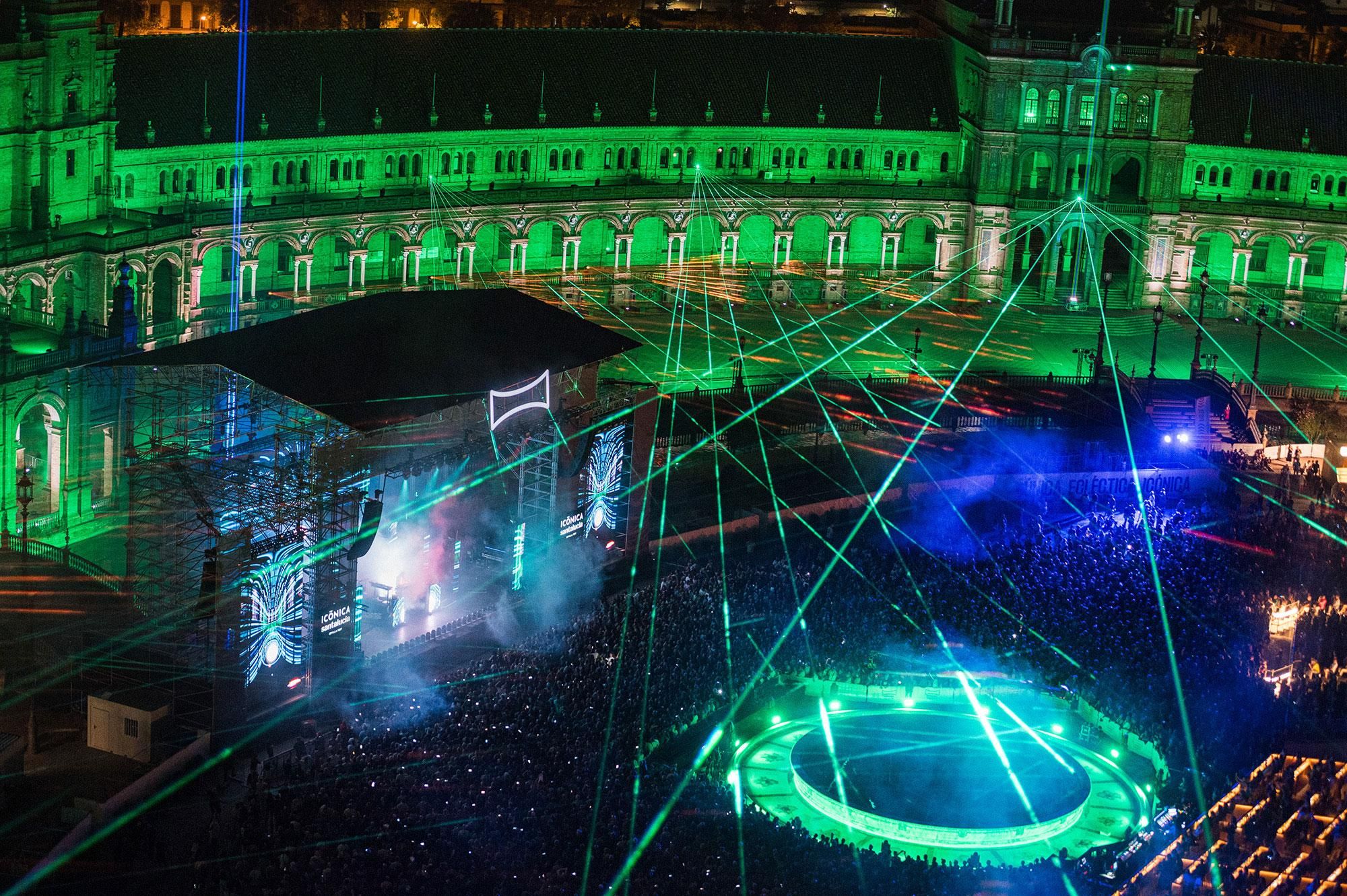Concierto de Jean-Michel Jarre en la Plaza de España.
