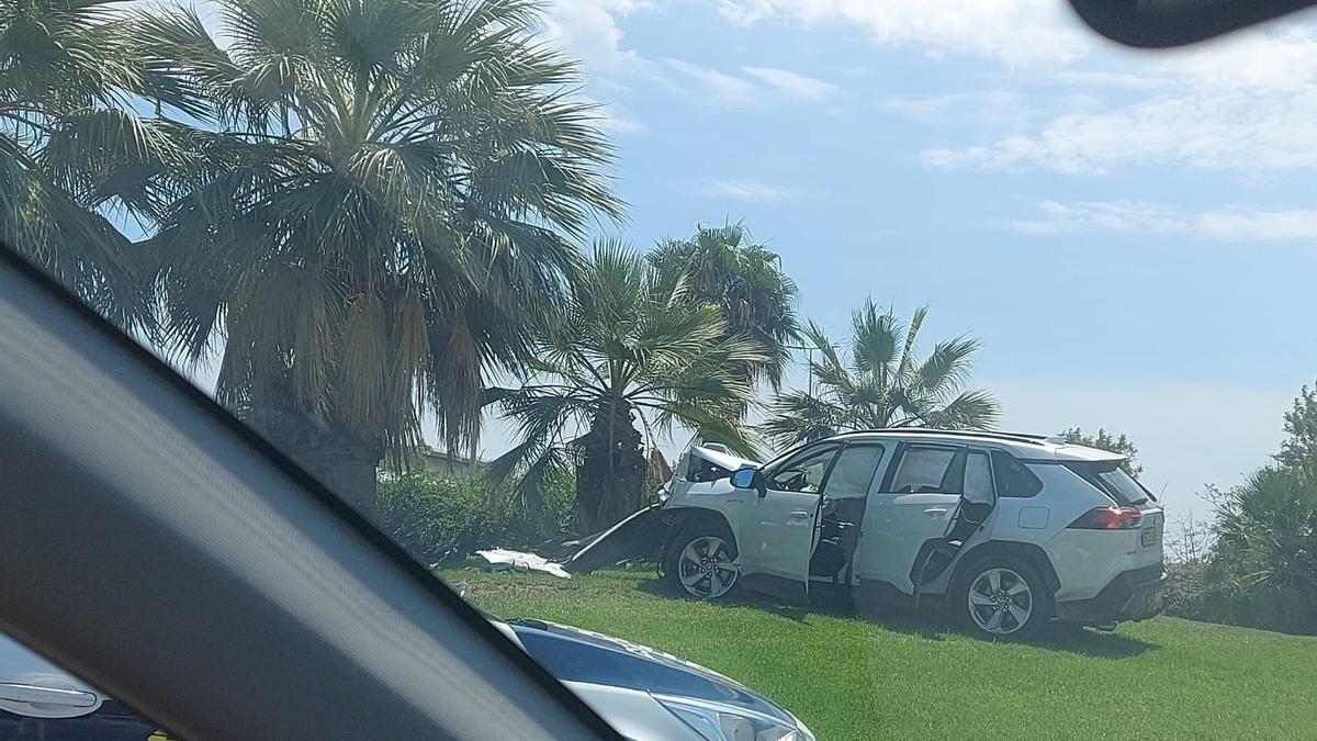 Accidente en la rotonda rotonda de los juzgados en Castelló