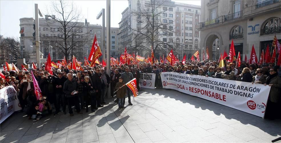 Protesta en Zaragoza contra la caída de los salarios