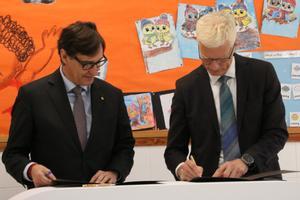 Illa y OCDE firman el pacto para remontar el nivel de la escuela catalana a cuatro años vista