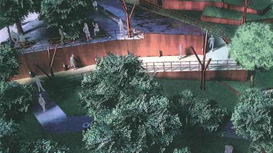 Imagen virtual del nuevo parque en la ladera del Benacantil