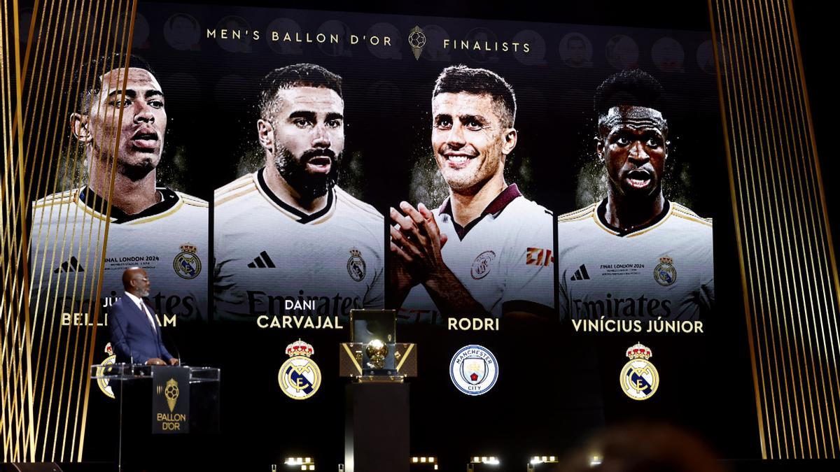 Tres jugadores del Real Madrid fueron top4 del Balón de Oro: Vinicius, Bellingham y Mbappé.