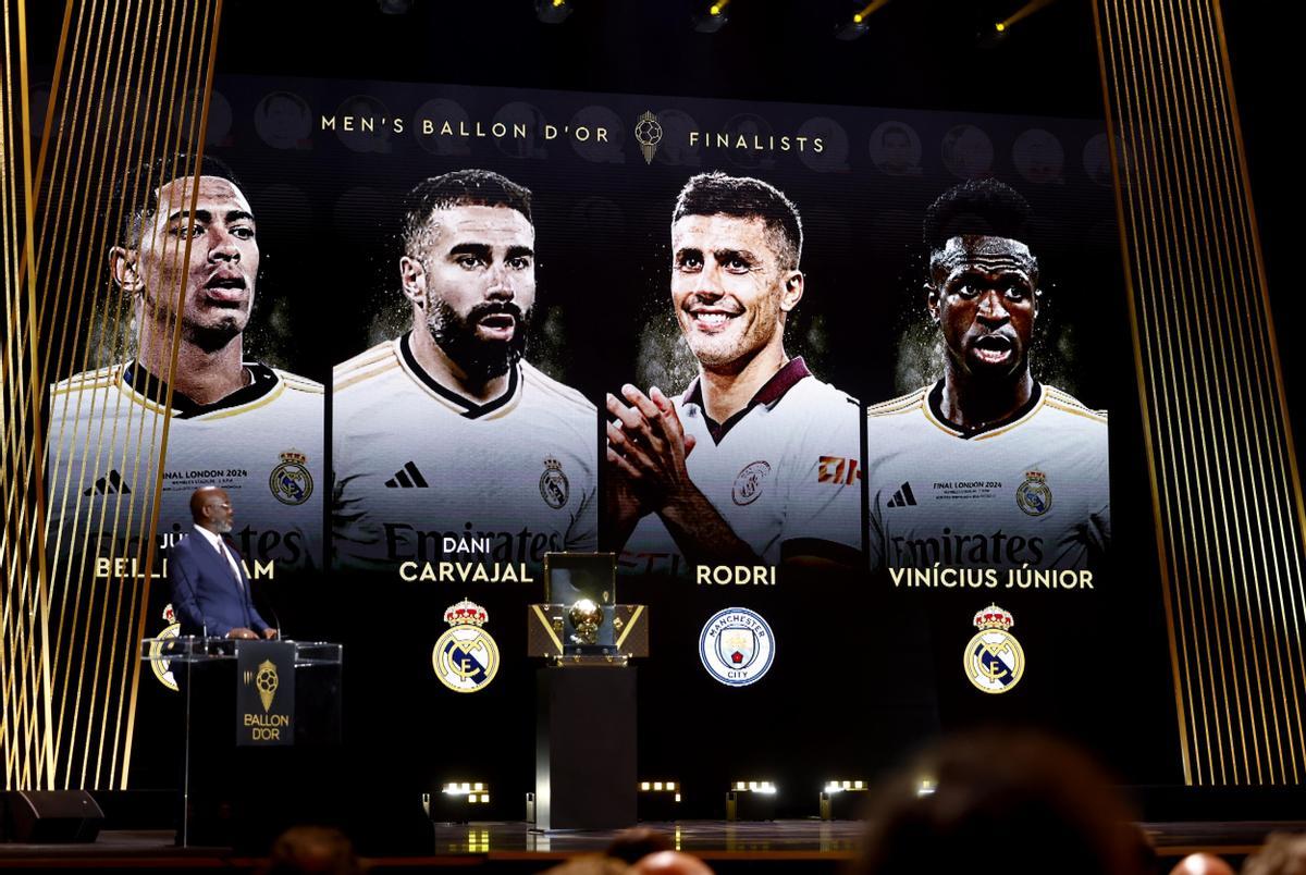 Tres jugadores del Real Madrid fueron top4 del Balón de Oro: Vinicius, Bellingham y Mbappé.