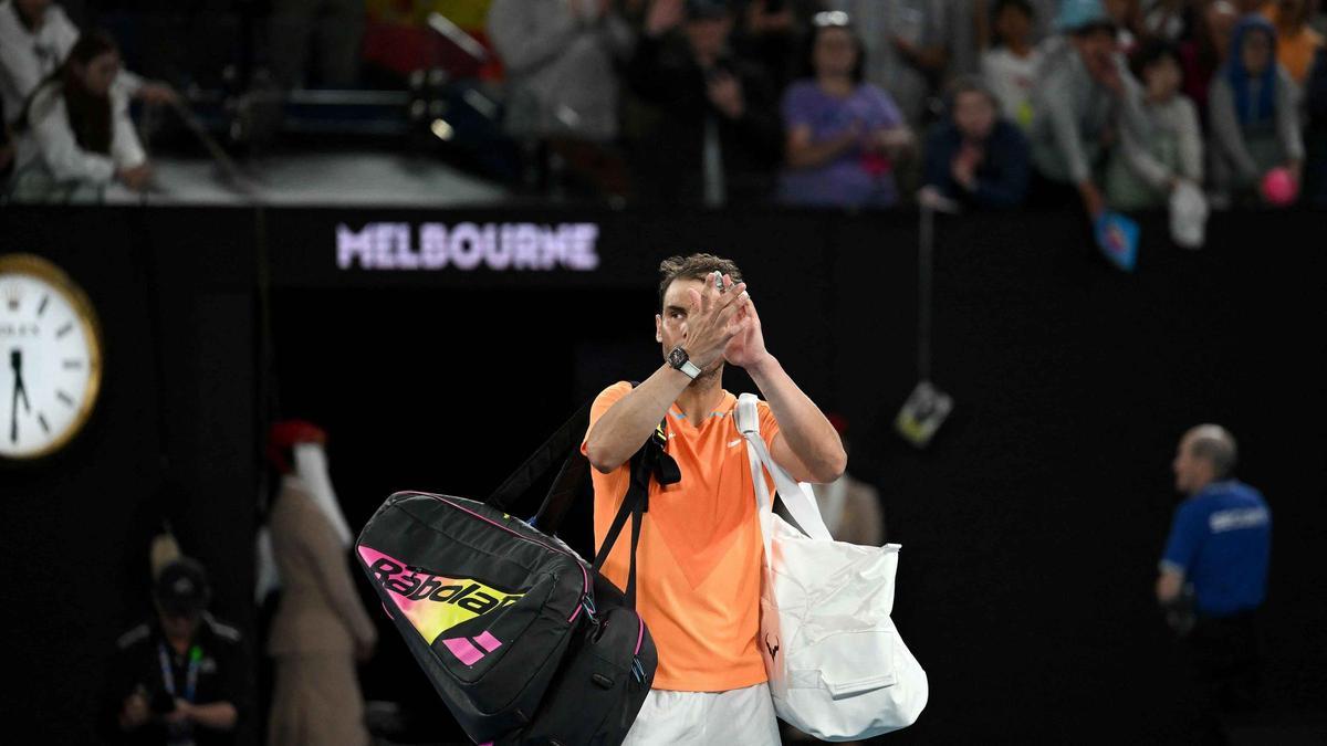 Nadal despidiéndose de Melbourne