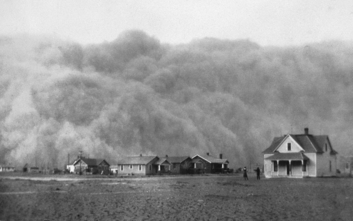 Tormenta de polvo en Texas,  abril de 1935.