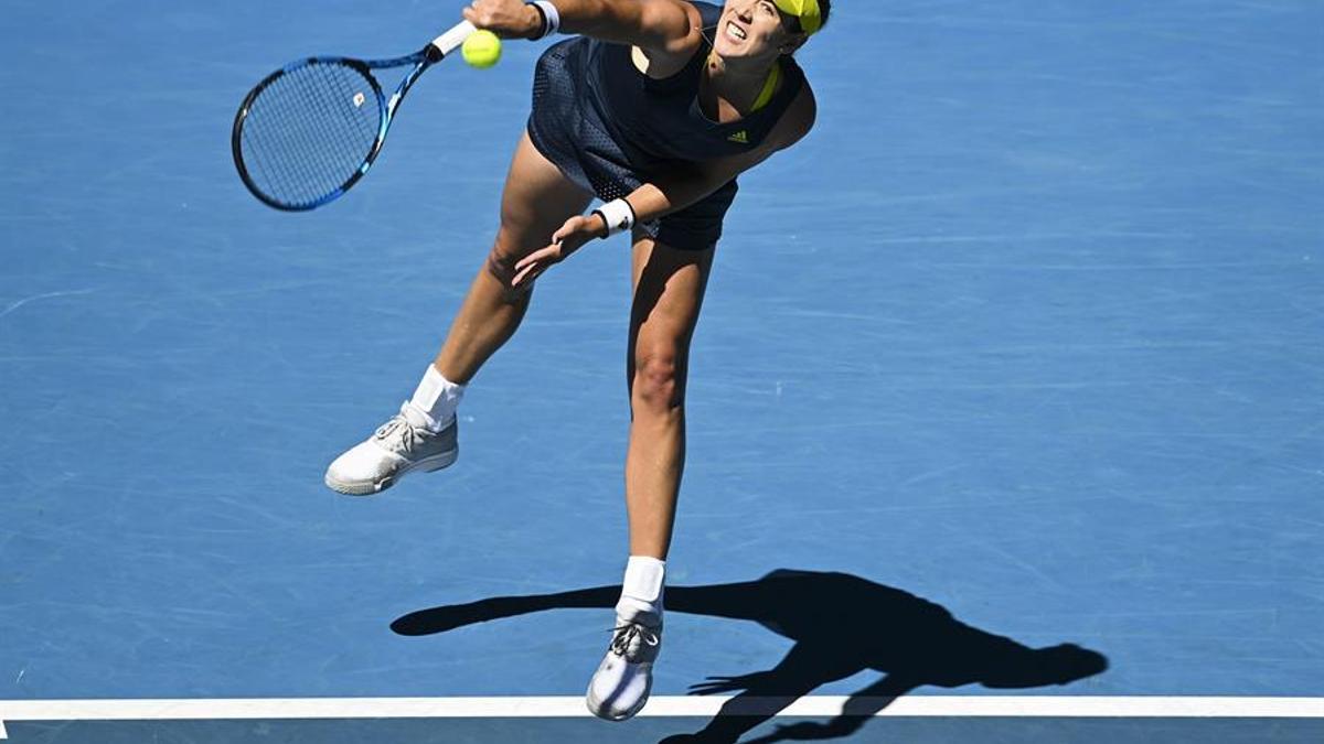 Garbiñe Muguruza, durante su partido de hoy