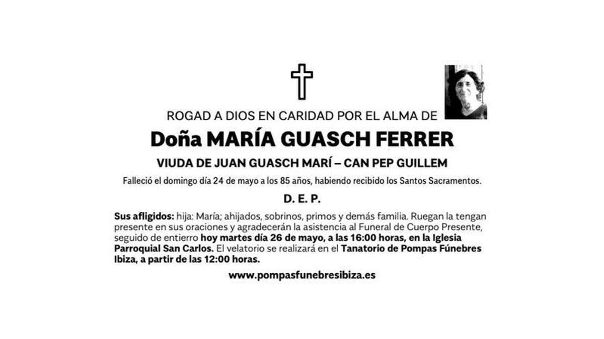 Esquela María Guasch Ferrer