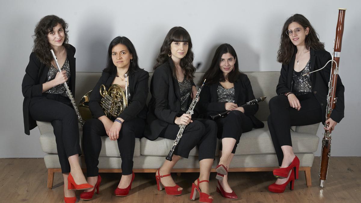 El quinteto de música de cámara Globo Emsemble, con la zamorana Gala Kossakowski (primera por la izquierda).