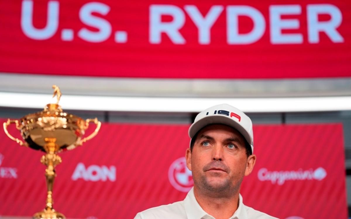 Keegan Bradley, en su presentación este martes como nuevo capitán del equipo estadounidense de la Ryder