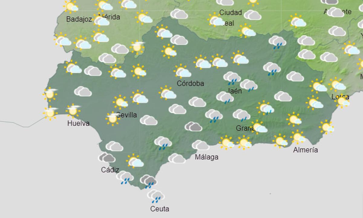 Previsión de Aemet para este viernes de 06.00 a 12.00 horas.