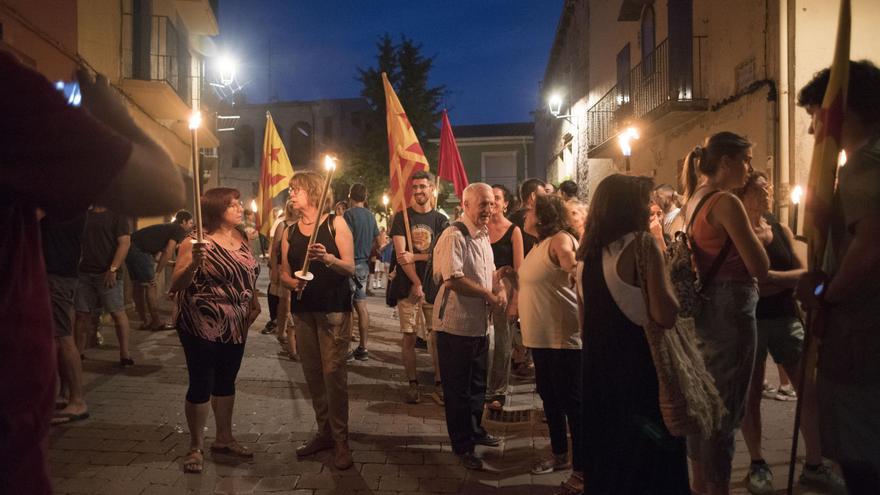 Berga reivindica la desobediència durant la Marxa de Torxes