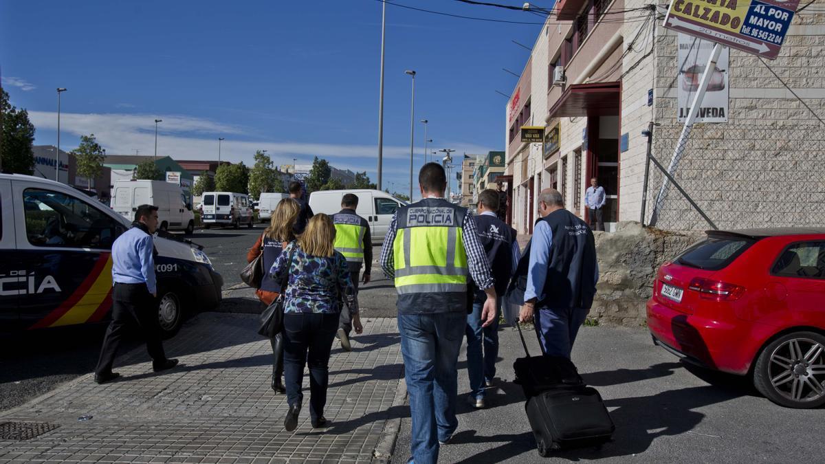 Una operación policial en Carrús, en una imagen de archivo