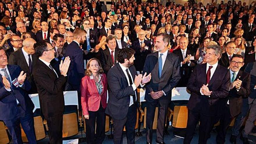 El Rey Felipe VI, durante la ceremonia de inauguración del XXII Congreso Nacional de la Empresa Familiar, en Murcia.