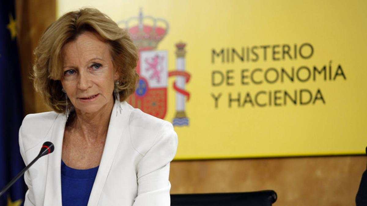 La exvicepresidenta de Economía Elena Salgado, cuando presidía el ministerio, en octubre del 2011.