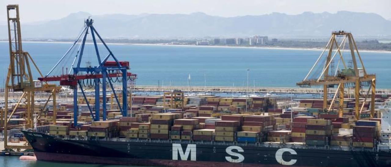 Terminal de contenedores de MSC en el recinto del Grao.