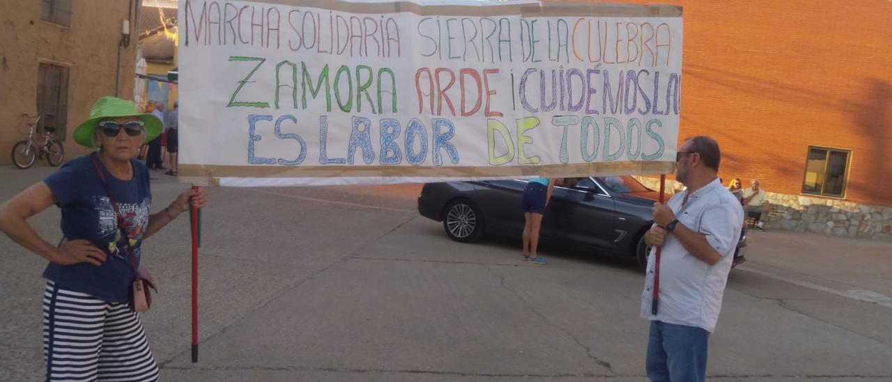 Pancarta de la marcha solidaria por la Culebra