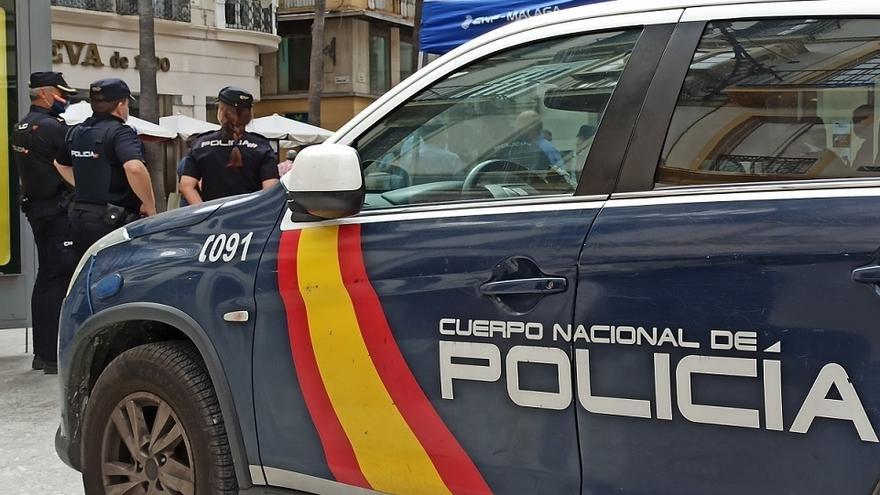 Policía Nacional en el Centro de Málaga.