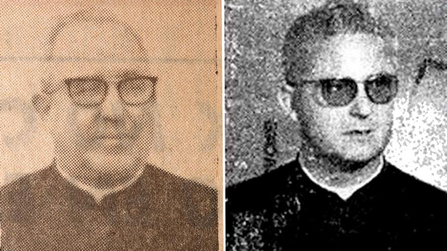 A la izquierda, el hermano Miguel y a la derecha el hermano Pablo, director del colegio entre 1964 y 1969, los dos curas acusados de pederastas