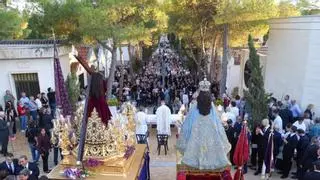 La devoción murciana vive una jornada histórica con el encuentro de la Virgen de la Fuensanta y Nuestro Padre Jesús