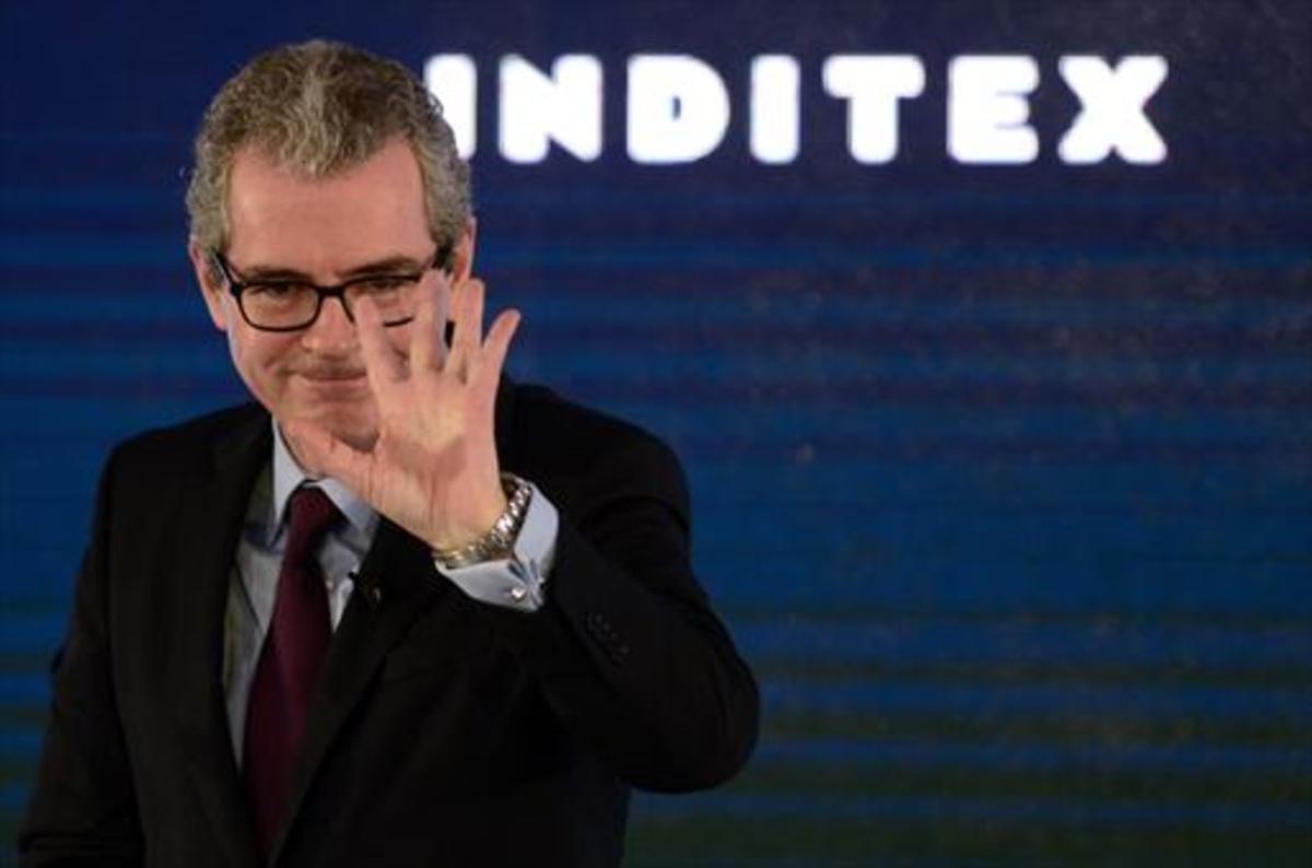 El presidente de Inditex, Pablo Isla, en la presentación de los resultados del 2016, el pasado 15 de marzo.