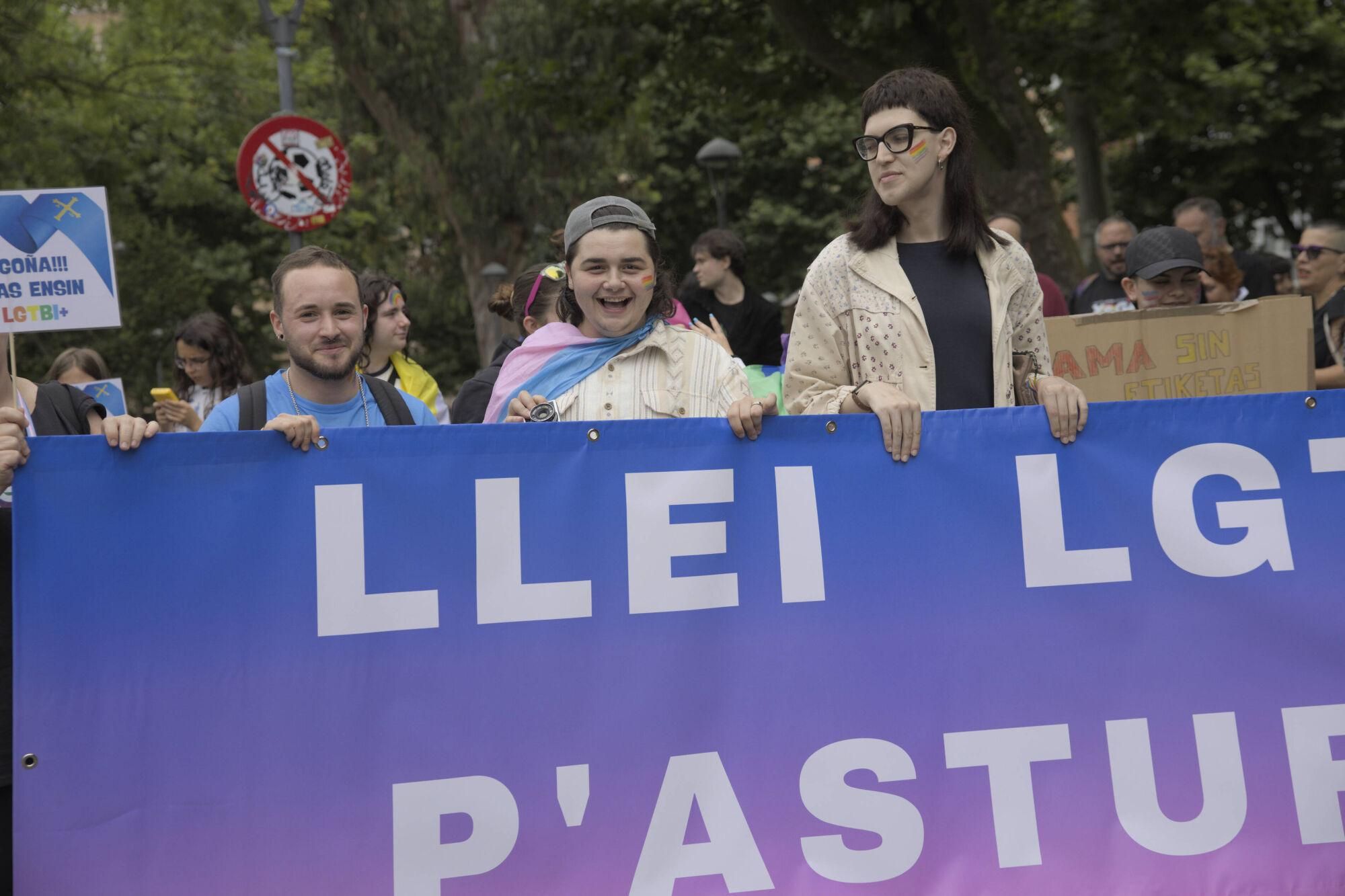 En imágenes: Así fue la manifestación LGTBI de Avilés, con "Santina de Queervadona" incluida