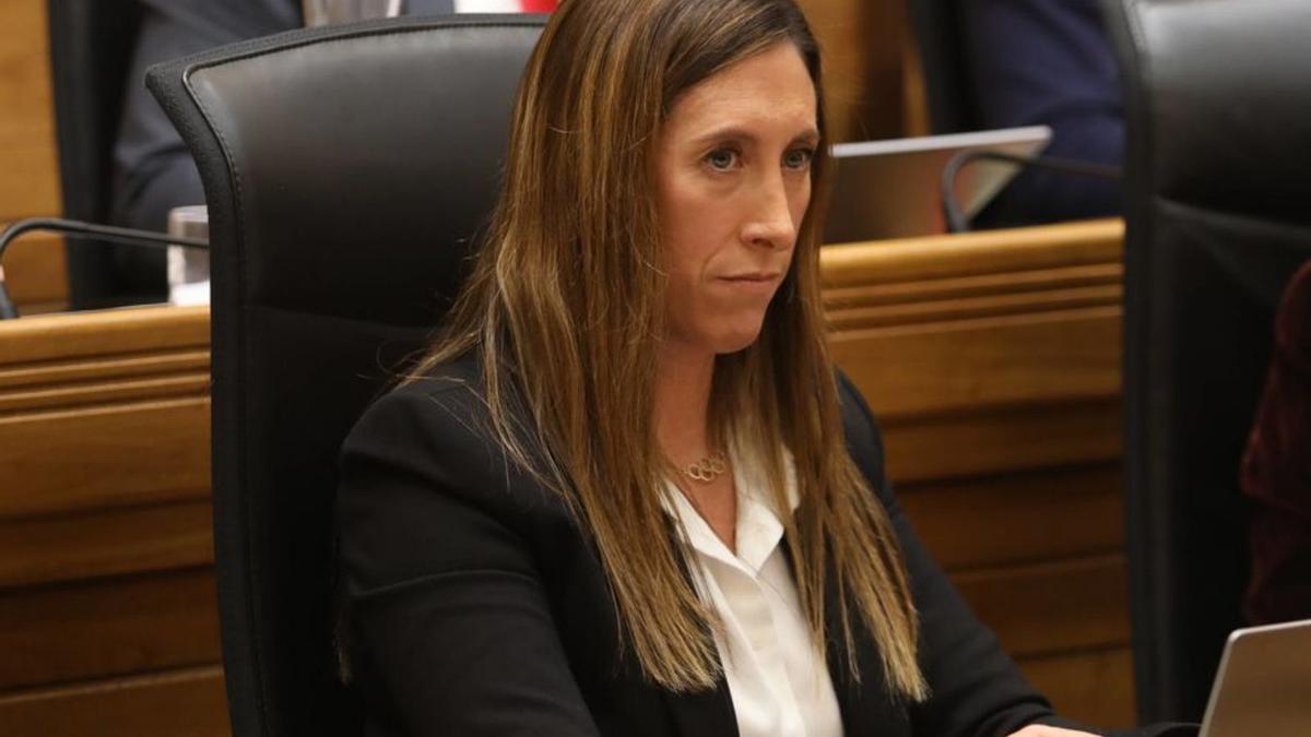 Ángela Pumariega, ayer, en el Pleno. | Luisma Murias