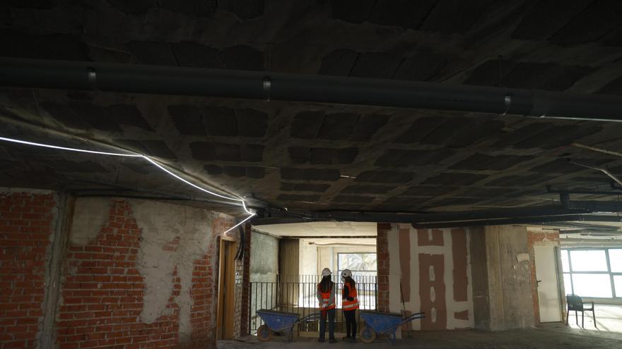 El interior del edificio de Campanar, a vista de dron
