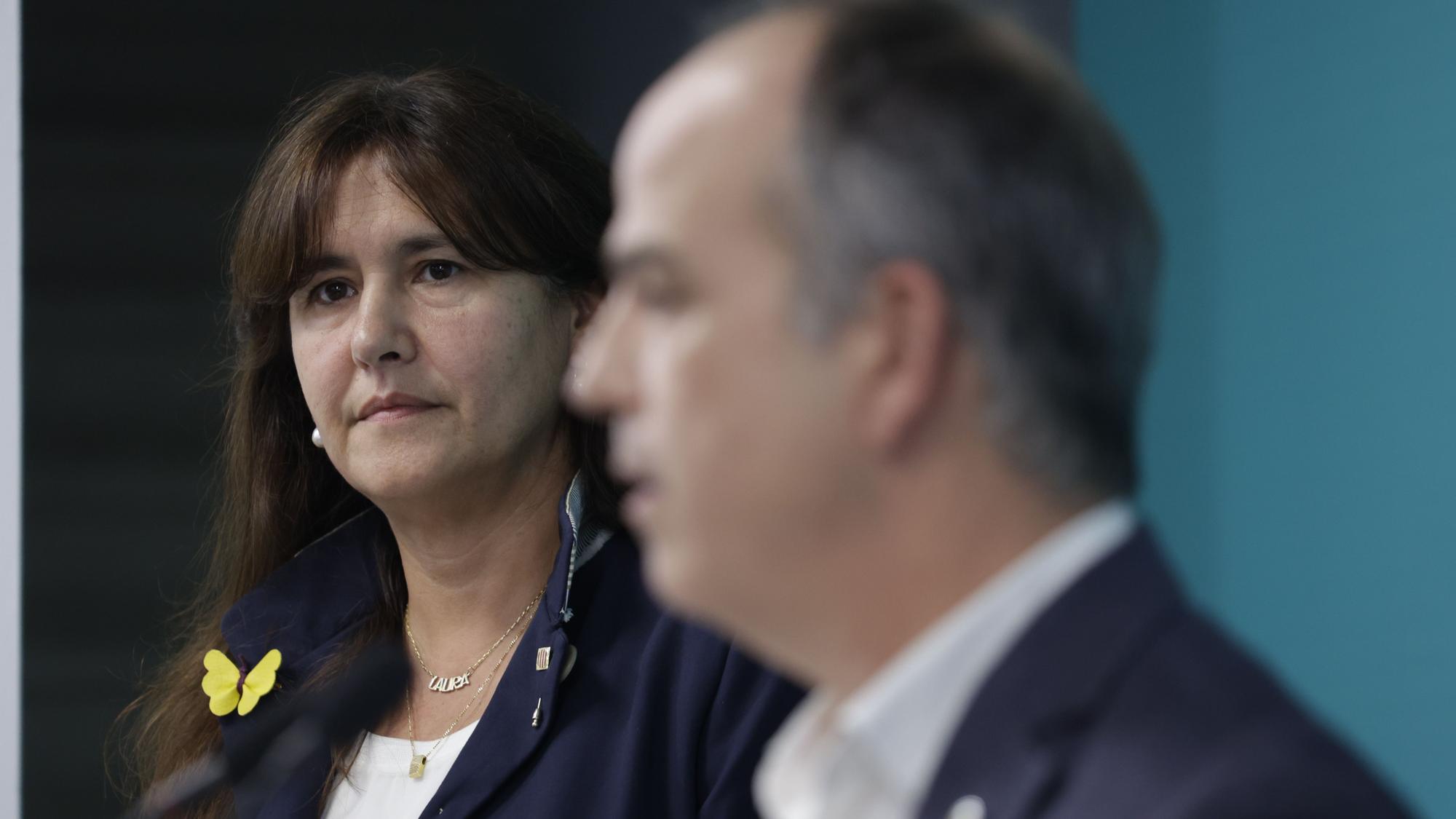 La presidenta de Junts, Laura Borràs, y el secretario general del partido, Jordi Turull.