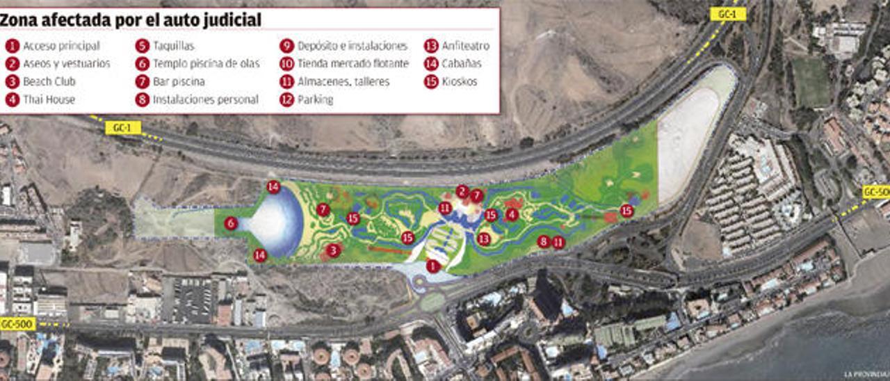 Aqualand y Palmitos Park frenan en el juzgado las obras del parque de El Veril