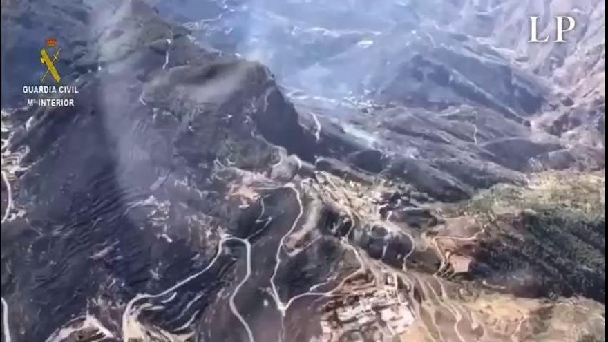 La zona de la Cumbre afectada por el incendio, a vista de pájaro