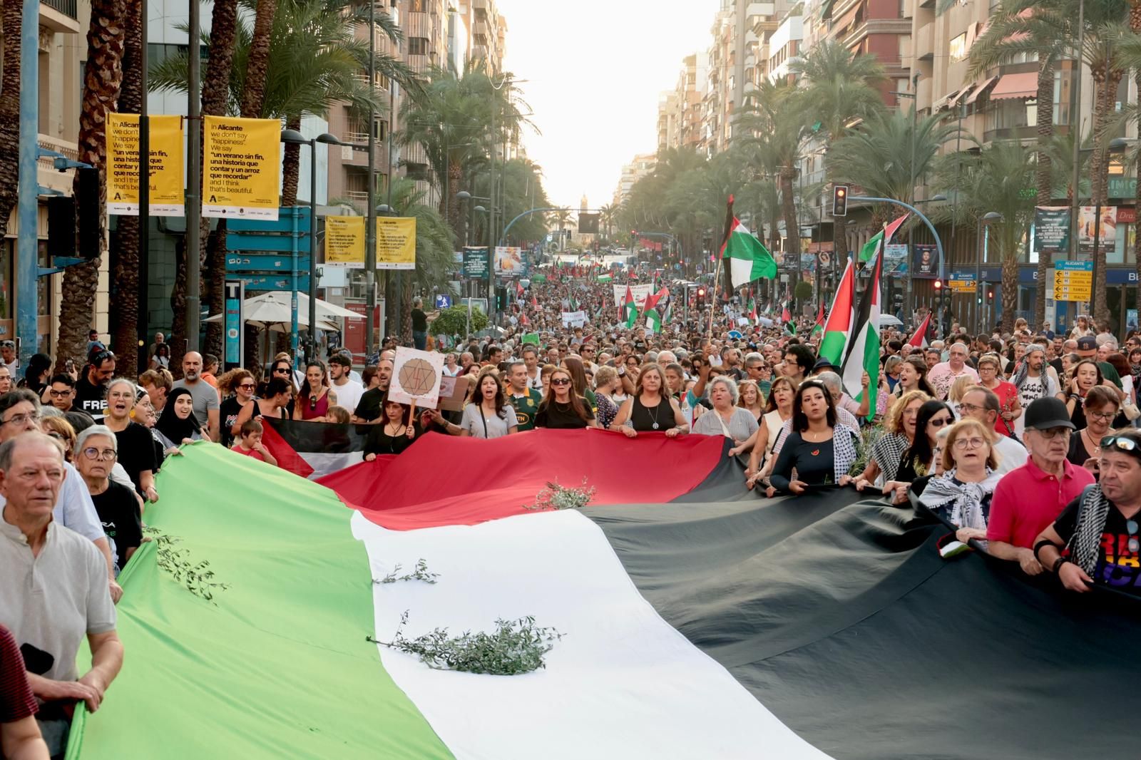 Más de 80 colectivos de Alicante se manifiestan a favor de Palestina