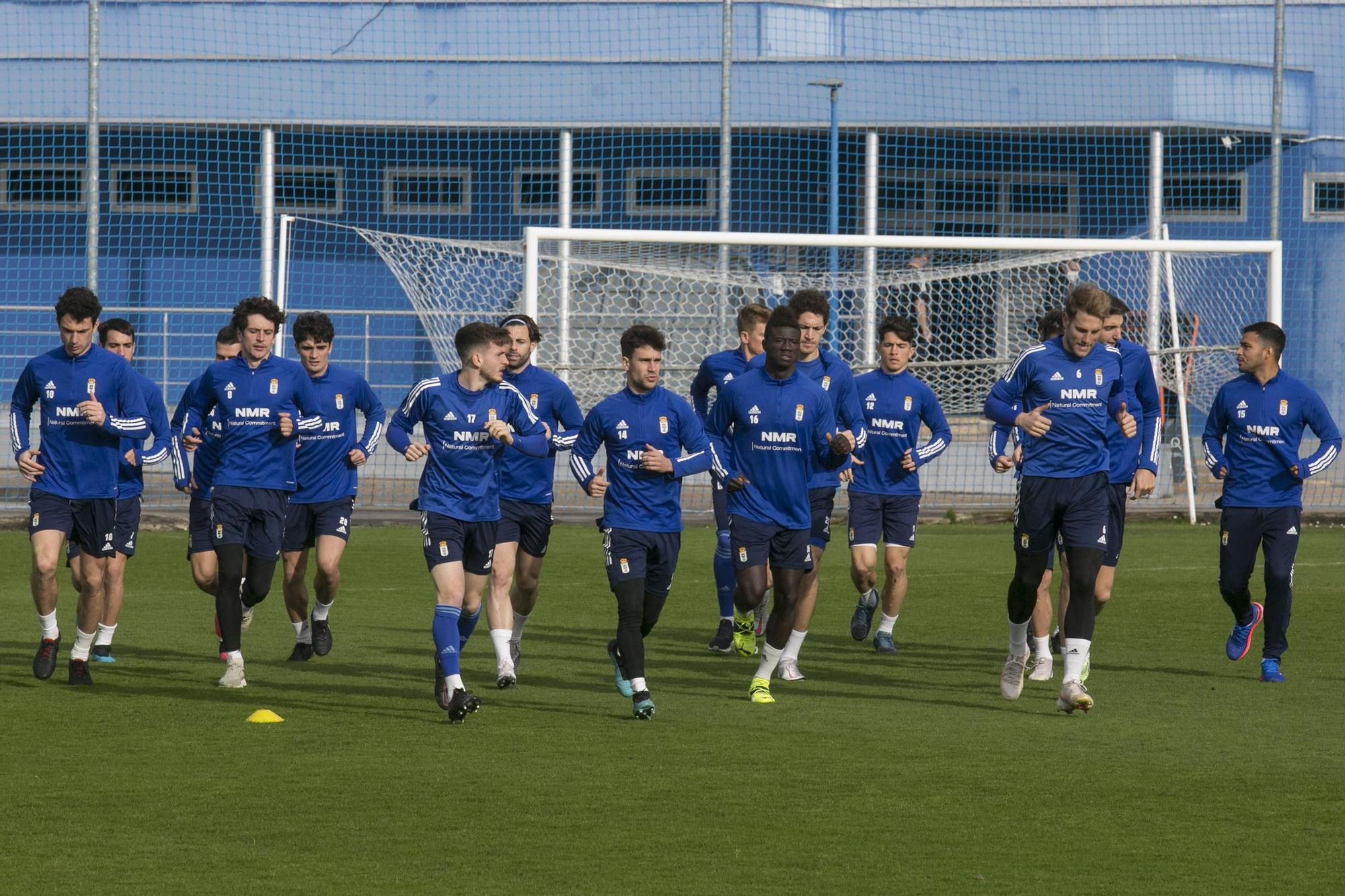 El entrenamiento del Oviedo tras la derrota ante el Albacete