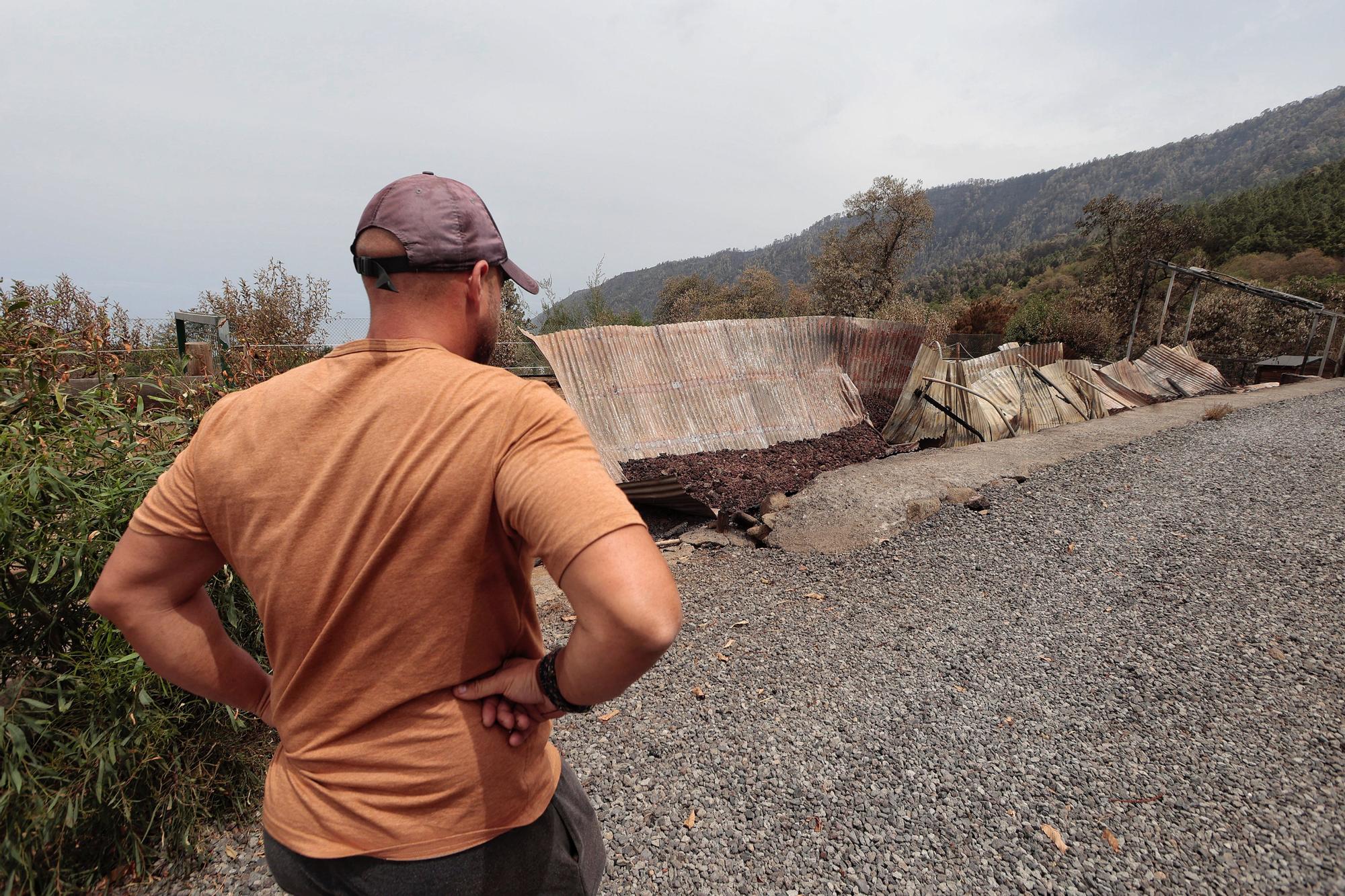 Vecinos de Aguamansa regresan a sus casas tras el incendio en La Orotava