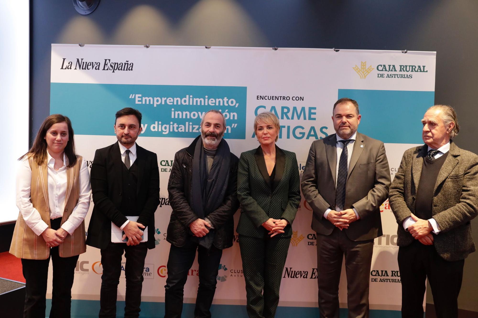 la secretaria de Estado de Digitalización e Inteligencia Artificial del Ministerio de Asuntos Económicos, Carme Artigas, participa el encuentro "Emprendimiento, innovación y digitalización", celebrado en el Club Prensa Asturiana de LA NUEVA ESPAÑA