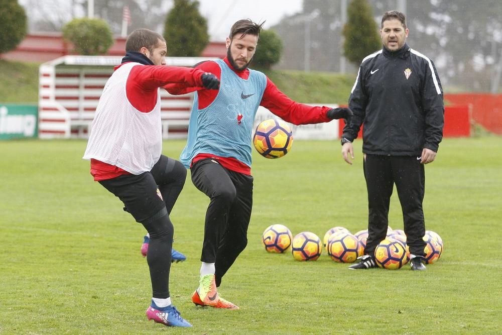 Entrenamiento del Sporting.