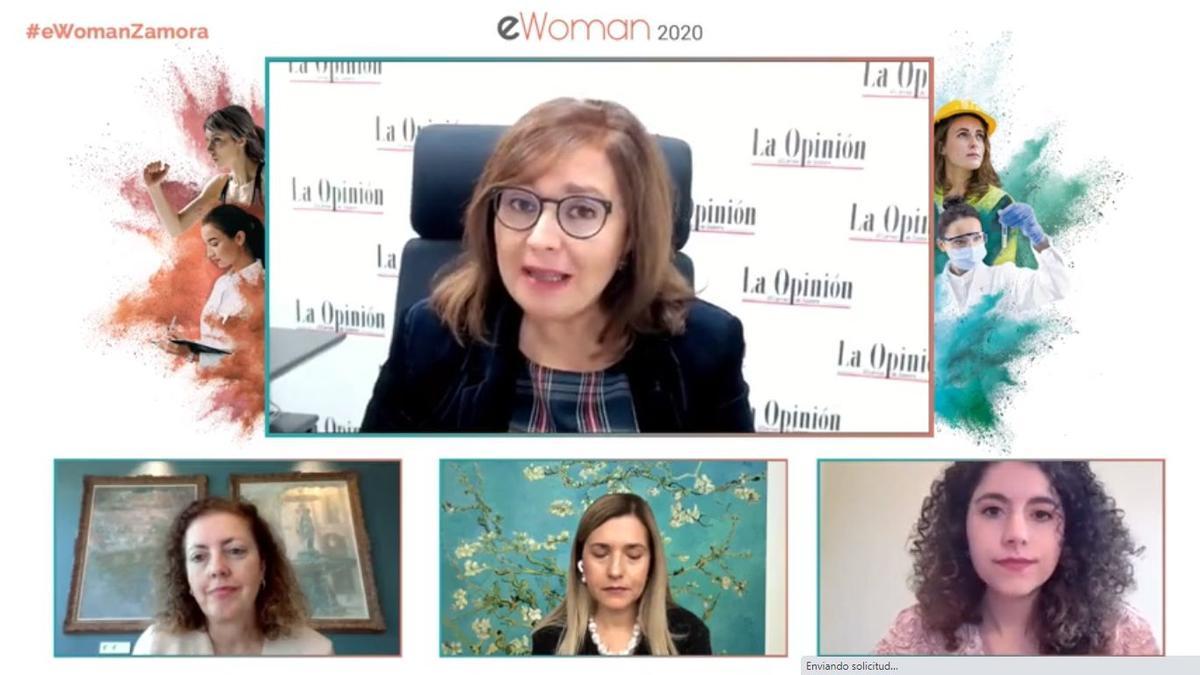 La directora de LA OPINIÓN-EL CORREO DE ZAMORA, Marisol López del Estal, junto a las ponentes en el evento eWoman Zamora 2020.